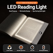 ieftine Lumini de lectură-Lampă de citit cu LED-uri transparente, reîncărcabilă, cu 3 culori &amp;temporizator, lampă cu placă cu panou reglabil, lumină pentru carte pe toată pagina, pentru citit în pat noaptea, cadouri amuzante