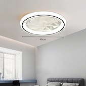 رخيصةأون إضاءات مراوح السقف-مروحة سقف مثبتة على السطح مزودة بإضاءة LED - إضاءة قابلة للتعتيم بألوان دافئة، طبيعية، وباردة بيضاء، تغطي مساحة 15-30 مترًا مربعًا، مزودة بجهاز تحكم عن بعد، مطلية بالنيكل المصقول، قاعدة E26