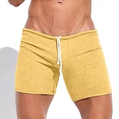 cheap Sweat Shorts-Men's Bermuda Shorts Sweat Shorts Shorts Drawstring Elastic Waist Plain Comfort Sports Short Daily Gym Yoga Athleisure Khaki White Micro-elastic