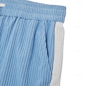 cheap Casual Shorts-Men's Shorts Casual Shorts Corduroy Shorts Textured Shorts Patchwork Color Block Plain Solid Comfort Breathable Knee Length Casual Outdoor Beach Vacation Fashion Black Green Inelastic