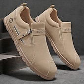 Χαμηλού Κόστους Slip-On Καθημερινά Παπούτσια-Ανδρικά μπεζ slip-on casual παπούτσια – ελαφριά και άνετα παπούτσια για περπάτημα, εύκολα στο περπάτημα, για ταξίδια, δουλειά, οδήγηση, πεζοπορία και καθημερινές δραστηριότητες.