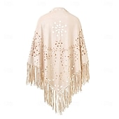 cheap Tops-Retro Vintage Hippie 1970s Cape Hippie Tassel Fringe Fancy Dress Women's Carnival Music Festival Holiday Adults'