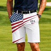 cheap Patriotic 250 Shorts-4th of July 2026 250th Men's Star American US Flag Bermuda Shorts Casual Shorts Golf Shorts Mid Waist Business Casual Work Golf Festival Flat Front Shorts with 4 Pockets Designer Clothing Apparel