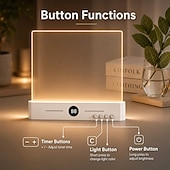 ieftine Lumini de lectură-Lampă de citit cu LED-uri transparente, reîncărcabilă, cu 3 culori &amp;temporizator, lampă cu placă cu panou reglabil, lumină pentru carte pe toată pagina, pentru citit în pat noaptea, cadouri amuzante