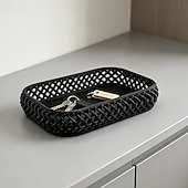 preiswerte Aufbewahrung &amp; Organisation-Leichtes, luxuriöses, gewebtes Ablagefach mit Hohlkammerstruktur für den Schreibtisch – Aufbewahrungsbox für Schmuck und Make-up-Pinsel auf dem Schminktisch – Ablage für Eingangsschlüssel und diverse