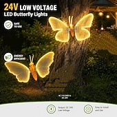 abordables Éclairage paysager-1 lampe solaire papillon de jardin avec ailes mobiles, grande lampe papillon animée à piquer, décoration extérieure étanche à énergie solaire pour pelouse, terrasse, jardin ou allée.
