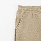 abordables Bermudas estilo casual-Hombre Pantalón corto Pantalones cortos de verano Pantalones cortos casuales Jacquard Con Texturas Plano Comodidad Transpirable Sobre la Rodilla Casual Exterior Playa Vacaciones Moda Blanco Caqui
