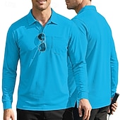 economico Camicia da uomo-Per uomo Tinta unita Maglietta sportiva Polo da golf Maglia da tennis Maglietta da tennis Manica Lunga Tasca Bottoni Leggero Elastico Traspirante Tennis Golf Corsa Colletto a Camicia Top Bianco Cachi