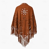 cheap Tops-Retro Vintage Hippie 1970s Cape Hippie Tassel Fringe Fancy Dress Women's Carnival Music Festival Holiday Adults'