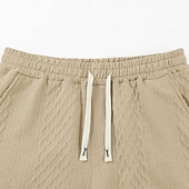 abordables Bermudas estilo casual-Hombre Pantalón corto Pantalones cortos de verano Pantalones cortos casuales Jacquard Con Texturas Plano Comodidad Transpirable Sobre la Rodilla Casual Exterior Playa Vacaciones Moda Blanco Caqui