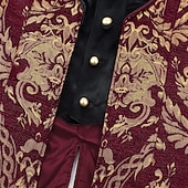 baratos agasalhos-Retro Vintage Medieval Renascentista Casaco Manga Comprida Príncipe Vampiros Pirata Nobre Jacquard Fantasia Homens Pirata Fantasia Real Dia Das Bruxas Carnaval Festa feira renascentista LARP Adulto