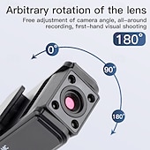 abordables Cámaras de red IP de interiores-Cámara corporal HD 1080p con visión nocturna infrarroja, mini cámara de seguridad portátil con clip para el hogar, la oficina y exteriores, grabadora de vídeo portátil con estabilización deportiva y