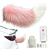 economico Interni fai-da-te per auto-Coda di volpe mobile elettronica con telecomando, accessorio auto kawaii motorizzato con diverse modalità di funzionamento e facile installazione adesiva.