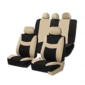 economico Coprisedili per auto-Set completo di 9 coprisedili universali per auto, in tessuto a rete di poliestere traspirante, per auto, SUV, berline e camion. Eleganti accessori per interni bicolore, facili da installare.