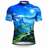economico Maglie da uomo-Per uomo Top sottomuta Maglia da Ciclismo Manica Corta Bicicletta Maglia Top con 3 tasche posteriori Resistente ai Raggi UV Asciugatura Rapida Con tasche Cerniera Frontale Gli sport Blu Giallo Viola