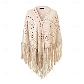 cheap Tops-Retro Vintage Hippie 1970s Cape Hippie Tassel Fringe Fancy Dress Women's Carnival Music Festival Holiday Adults'