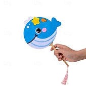  Kit fai da te da 6 pezzi per realizzare ventagli in feltro a forma di animali, ventagli in bambù fatti a mano con nappe, attività creativa estiva di arte e artigianato, panda, coniglietto, ape,