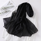 preiswerte Tücher-Damen seidige Schals und Tücher für Abendkleider Damen durchsichtiger weicher Organza-Schal für Brautjungfernhochzeiten formelle Partys