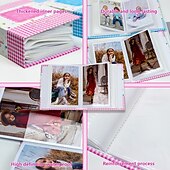 cheap Home Supplies-6-Inch Photo Album with 200 Pockets, Colorful Plaid Cover Photo Book, Large Capacity Picture Storage Album for Family Memories, Kids Photos, Travel Pictures and Baby Photos, Cute Scrapbook Style Album