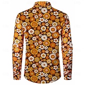 billiga Blast-Retro / vintage Boho 70-talet Skjorta Hippie Blommig Maskeradkläder Herr Halloween Karnival musikfestival Retro-temafest Vuxna Skjorta