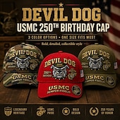 economico 250° Anniversario degli Stati Uniti-Cappello commemorativo del 250° anniversario del Corpo dei Marines degli Stati Uniti, cappello militare regolabile ricamato, copricapo patriottico in omaggio al Corpo dei Marines, regalo di apprezzamento per i veterani, ricordo dell'anniversario per uomin