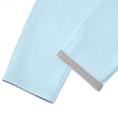 cheap Holiday-Men's Linen Pants Trousers Summer Pants Baggy Pants Drawstring Elastic Waist Straight Leg Plain Comfort Breathable Full Length Casual Daily Beach Vacation Fashion Blue Black Inelastic