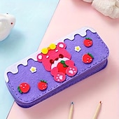 economico Regali-Confezione da 6 astucci per matite fai da te fatti a mano con personaggi dei cartoni animati per bambini, kit di cucito per astucci in feltro con dinosauri, unicorni e sirene, arte per bambini