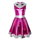 voordelige Dameskostuums-Jurken Outfits Fancy kostuum Buitenaards kostuum Ruimtemeisje Cosplay Glanzend latex patent Metallic Kinderen Volwassenen Dames Halloween Carnaval Boekenweek Feest Prestatie Aankleden