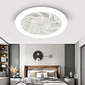 رخيصةأون إضاءات مراوح السقف-مروحة سقف مثبتة على السطح مزودة بإضاءة LED - إضاءة قابلة للتعتيم بألوان دافئة، طبيعية، وباردة بيضاء، تغطي مساحة 15-30 مترًا مربعًا، مزودة بجهاز تحكم عن بعد، مطلية بالنيكل المصقول، قاعدة E26