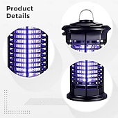voordelige Elektrische vliegenmepper-Elektrische vliegenvanger voor buiten, 365 nm, verdelgt ongewenste bezoekers, IP66 waterdicht, slimme lichtsensor, geluidsarme werking, voor binnen en buiten.