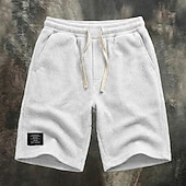 economico Pantaloncini casual-Per uomo Pantaloncini Waffle Pantaloncini Estivi Shorts da Spiaggia Pantaloncini casual Coulisse Elastico in vita Puro Tinta unica Tinta unita Comodità Lunghezza al ginocchio Casuale Quotidiano