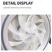 رخيصةأون إضاءات مراوح السقف-مروحة سقف مثبتة على السطح مزودة بإضاءة LED - إضاءة قابلة للتعتيم بألوان دافئة، طبيعية، وباردة بيضاء، تغطي مساحة 15-30 مترًا مربعًا، مزودة بجهاز تحكم عن بعد، مطلية بالنيكل المصقول، قاعدة E26