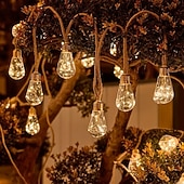abordables Luces solares para exteriores-Guirnalda de luces solares de 11,6 m con 25 luces LED para camping, playa, bodas, patios, jardines, caminos, fiestas al aire libre y decoración de paisajes.