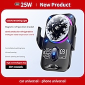 preiswerte Fahrzeughalter-Qi2 25W kabelloses Autoladegerät mit Halbleiterkühlung, magnetischer Schnellkühl-Handyhalterung, automatischer Klemmung und RGB-Beleuchtung, kompatibel mit iPhone 17/16/15/14, Samsung S26 und Android