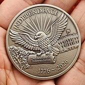  Moneta commemorativa del 250° anniversario dell'America 1776-2026, moneta commemorativa del quinquennio della Campana della Libertà con cornice girevole, souvenir in argento della Dichiarazione