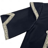baratos Αριστος-Retro Vintage Medieval Renaissance Waist Belt Tunic Prince Warrior Stand Collar Fancy Dress Men's Fantasy Halloween Carnival Renaissance Fair LARP Adults' Top Belt