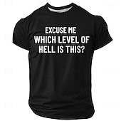  Mens Excuse Me Which Level Of Hell Is This Funny Sarcastic Dark Humor Graphic T Shirt Short Sleeve Crewneck Casual Daily Wear Designer Clothing Apparel S M L XL XXL XXXL