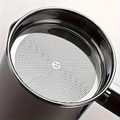 Coletor de gordura para bacon com cabo em aço inoxidável 304, com escorredor e tampa. &Bandeja antiderrapante, recipiente para gordura de cozinha com capacidade para 1,3 l/44 oz, filtro de malha fina