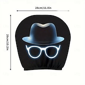 abordables Fundas-Fundas para reposacabezas de asiento con estampado de gafas de moda neón y sombrero de caballero (2/4 unidades), ajuste universal, fáciles de limpiar, suaves, cómodas, duraderas y transpirables,