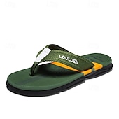 cheap Men's Slippers &amp; Flip-Flops-Men's Green Sport Flip Flops – Non-Slip Quick-Dry Beach Sandals, Lightweight Vacation Footwear for Cruises, Travel and Outdoor Leisure