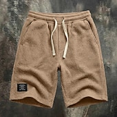 economico Pantaloncini casual-Per uomo Pantaloncini Waffle Pantaloncini Estivi Shorts da Spiaggia Pantaloncini casual Coulisse Elastico in vita Puro Tinta unica Tinta unita Comodità Lunghezza al ginocchio Casuale Quotidiano