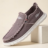 ieftine Pantofi casual slip-on-Mocasini slip-on din pânză spălată pentru bărbați – pantofi de mers ușori și respirabili, pentru purtare zilnică, călătorii, escapade de weekend și stil de viață relaxat