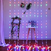preiswerte Vorhang- und Eiszapfenlichter-3M Lichterketten 320 LEDs 1 Stück Warmweiß Weiß Blau Kreative Lichterketten Festtagslichter Fenster- / Vorhang- / Eiszapfenlichter Halloween Innenbereich Wasserdicht 110-240 V