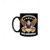  Tazza da caffè per il 250° anniversario degli Stati Uniti (1776-2026), con aquila calva patriottica americana. &Tazza commemorativa con bandiera, regalo per il cinquecentesimo anniversario dedicato ai