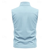 abordables Vestes de course-Homme Couleur Unie Gilet de course à pied Veste softshell Débardeur Rembourré Été Printemps Automne Avec Poches Fermeture intégrale Sans manches Séchage Rapide Léger Respirant Salle de sport Pêche