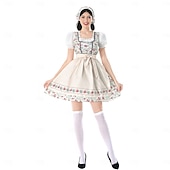 cheap Dirndl Set-Oktoberfest Dirndl Dress Dirndl Set Mini Length Maid Bavarian German Munich Wiesn Women's Carnival Beer Festival Traditional Style Cloth