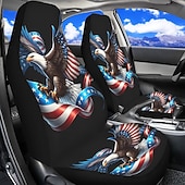 cheap Car Seat Covers-American Flag Bald Eagle Car Seat Covers Set of 2, Patriotic USA Flag Front Bucket Seat Protectors Universal Fit for SUV Truck Sedan Van, Durable Breathable Car Interior Decor Accessories
