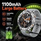 billige Smartklokker-AK102 Smartklokke 1.7 tommers Bluetooth-anrops-smartklokke Skritteller Samtalepåminnelse Fitnessporing Kompatibel med Android iOS Herre GPS Lang ventetid Håndfri bruk IP68 50mm urkasse