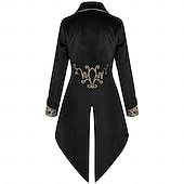 levne Svrchní oděvy-Retro Středověké Renesanční Kabát Frak Princ Upír Šlechtic Žakár Maškarní kostým Pánské Královský Steampunk předvečer Všech svatých Karneval Plesová maškaráda Karneval Výkon LARP Dospělé Kabát