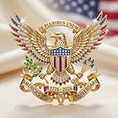 preiswerte U.S. 250. Jahrestag-Anstecknadel zum 250. Jahrestag der USA, patriotische Anstecknadel mit amerikanischem Adler, Gedenkbrosche mit Strasssteinen (1776–2026), Schmuckaccessoire zum Unabhängigkeitstag der USA für Damen und